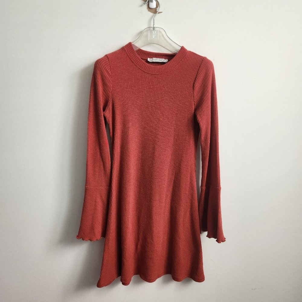 ABERCROMBIE & FITCH | ribbed dress jersey knit cinnamon red brown sz S